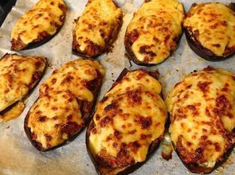 Berenjenas rellenas de carne al horno