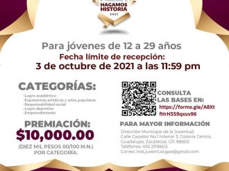 Convocan a guadalupenses a participar en Premio Juvenil 2021