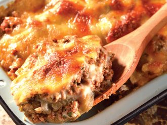 Lasaña griega de berenjena con carne molida