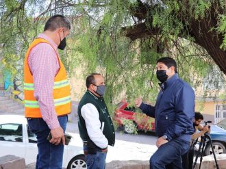 Supervisa rehabilitación de espacios públicos el alcalde Jorge Miranda