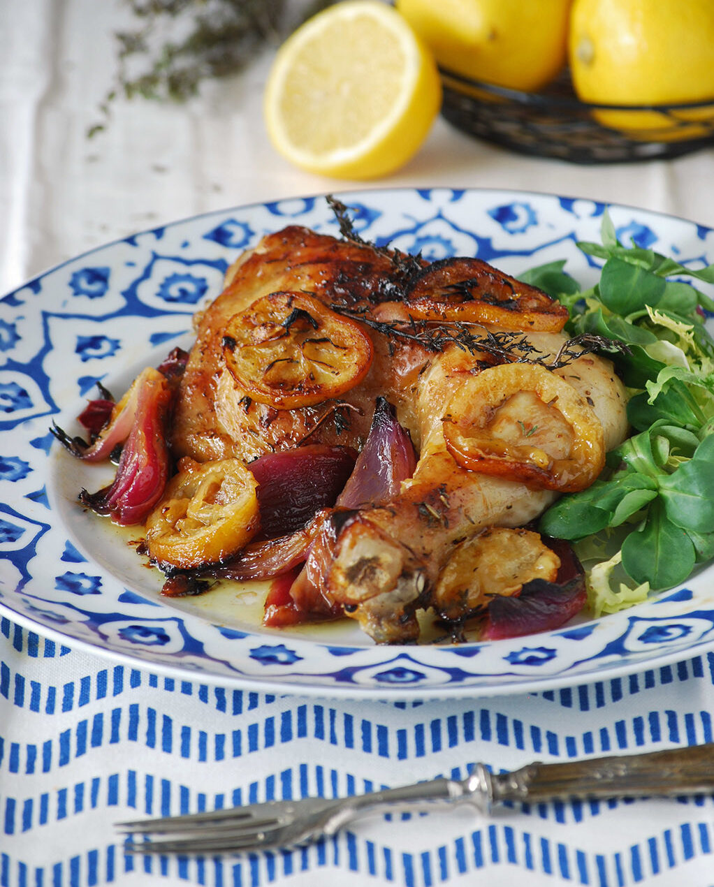 Pollo al horno con limón