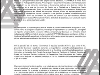 Exige la Coparmex transparencia por denuncias de González Romo