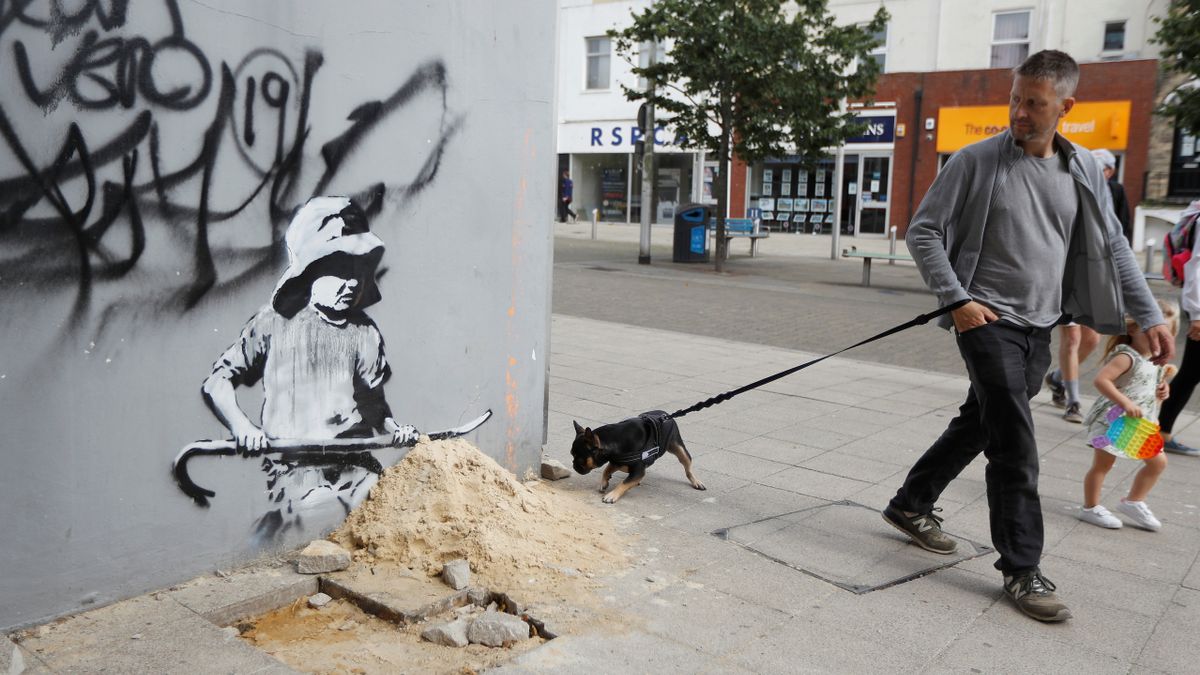 Un pedazo de muro que podría ser subastado por casi 8 mdp, una obra de Banksy