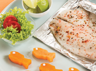 Pescado empapelado para niños