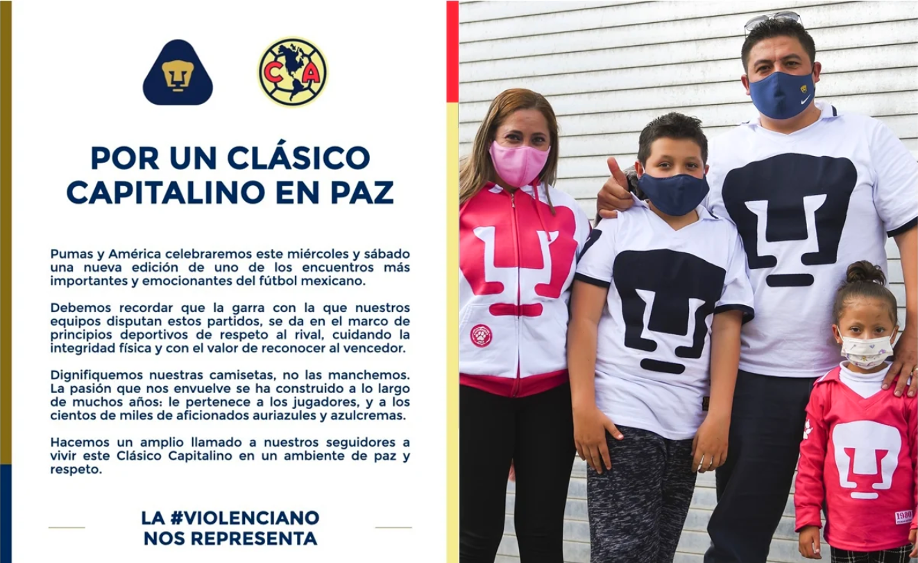 América y Pumas emiten mensaje previo al Clásico Capitalino