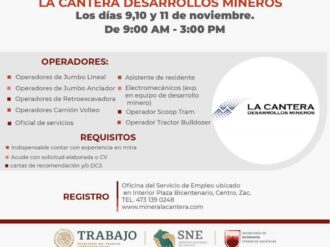 Realizará Gobierno de Zacatecas reclutamiento presencial para el sector minero
