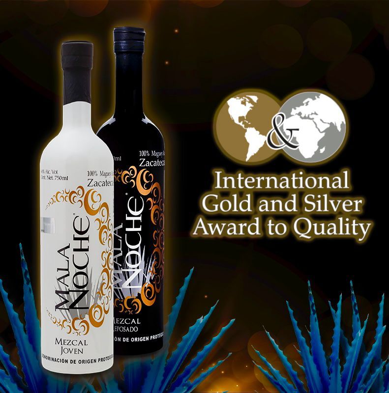 Recibe Mala Noche Mezcal el premio Oro y Plata a la Calidad 2021