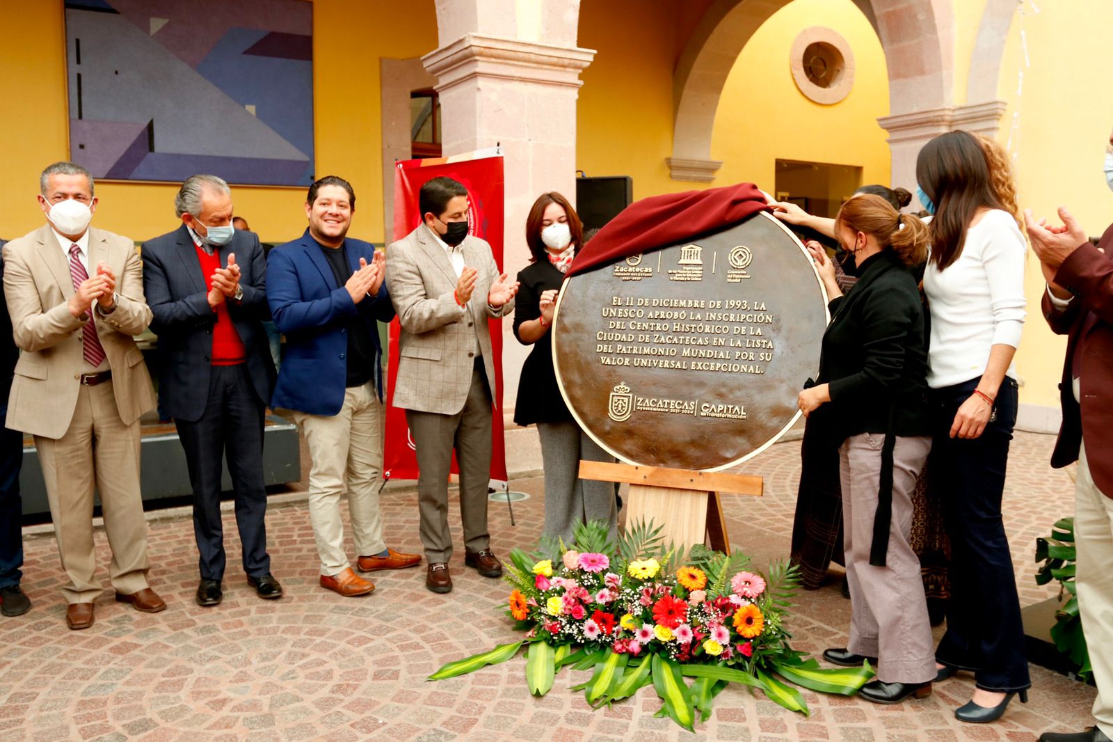 Debelan placa por el 28° aniversario del Centro Histórico de Zacatecas como Patrimonio Mundial por la UNESCO