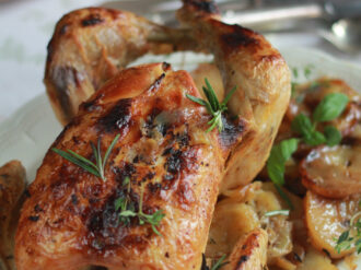 Pollo al horno a las hierbas finas
