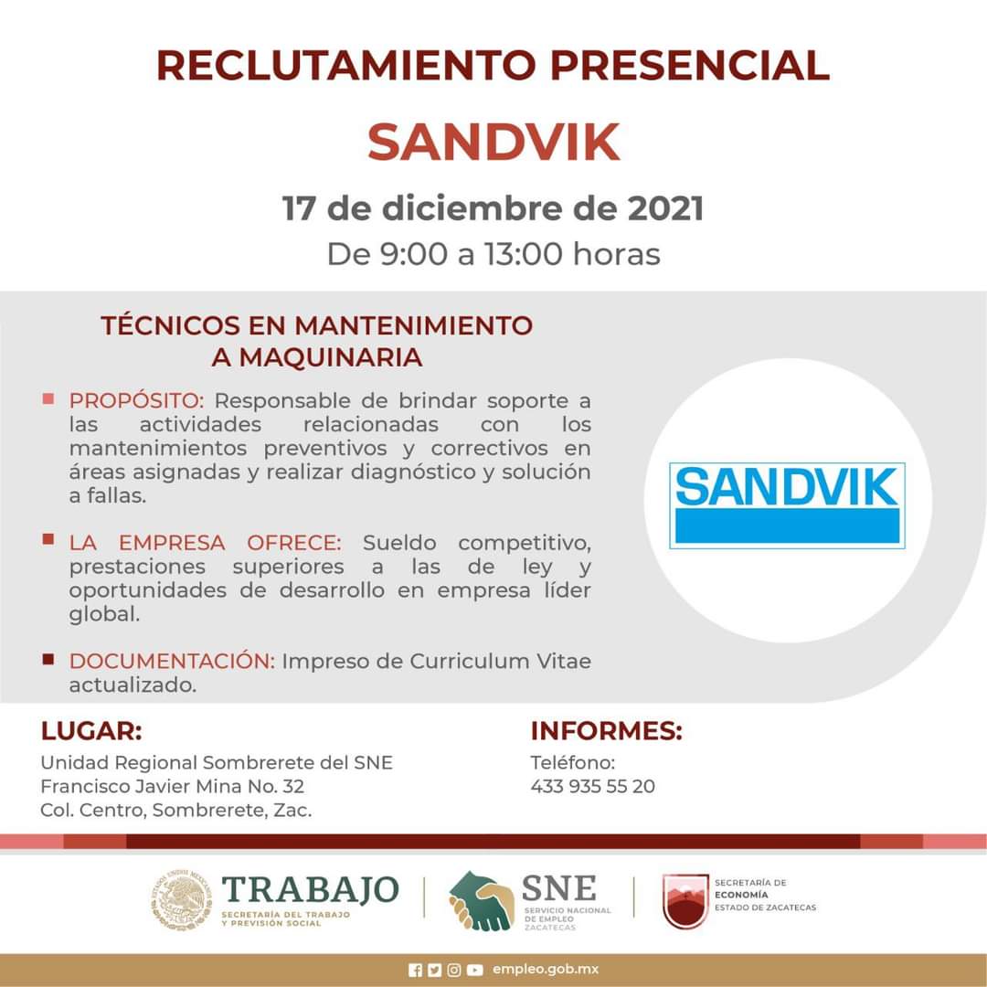 Realizará Gobierno de Zacatecas reclutamiento presencial  para empresa minera en Sombrerete