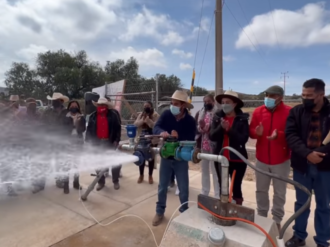 Tienen agua potable en La Mazamorra