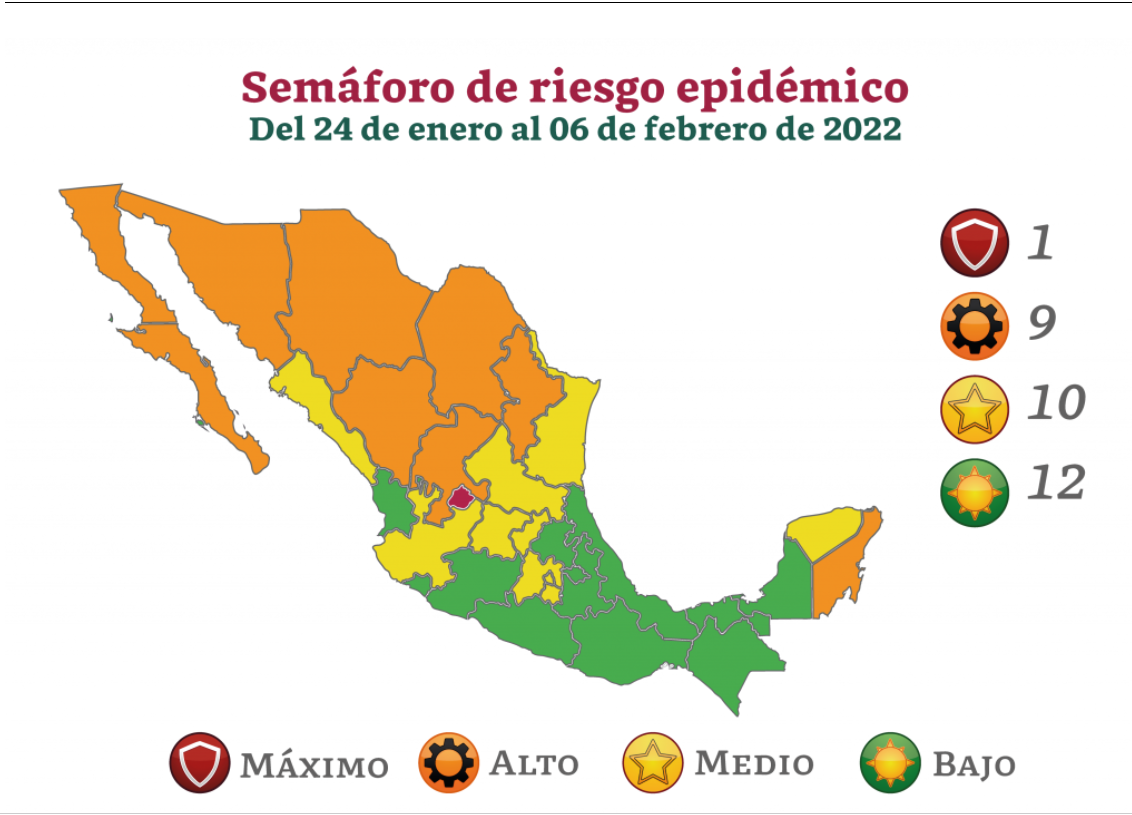 Regresa Zacatecas a semáforo naranja