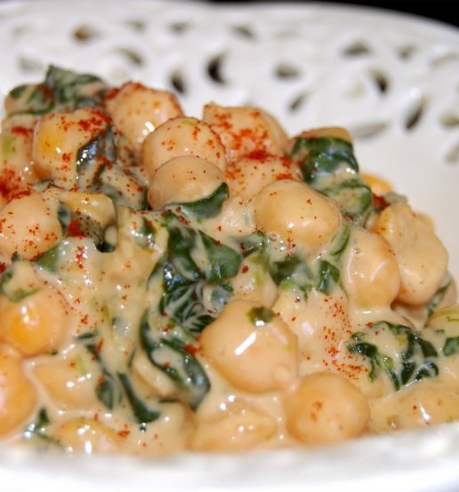 Garbanzos con espinacas a la crema