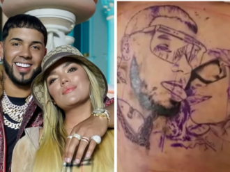 Hasta las lágrimas, Anuel AA sufre al cubrirse el tatuaje que se hizo de su ex Karol G