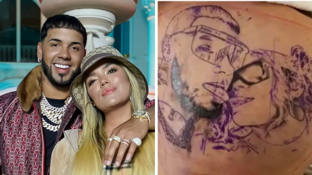Hasta las lágrimas, Anuel AA sufre al cubrirse el tatuaje que se hizo de su ex Karol G