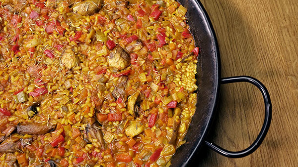 Arroz con champiñones y verduras 