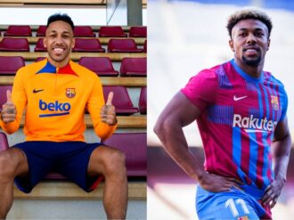Barcelona presenta oficialmente a Aubameyang y Adama Traoré