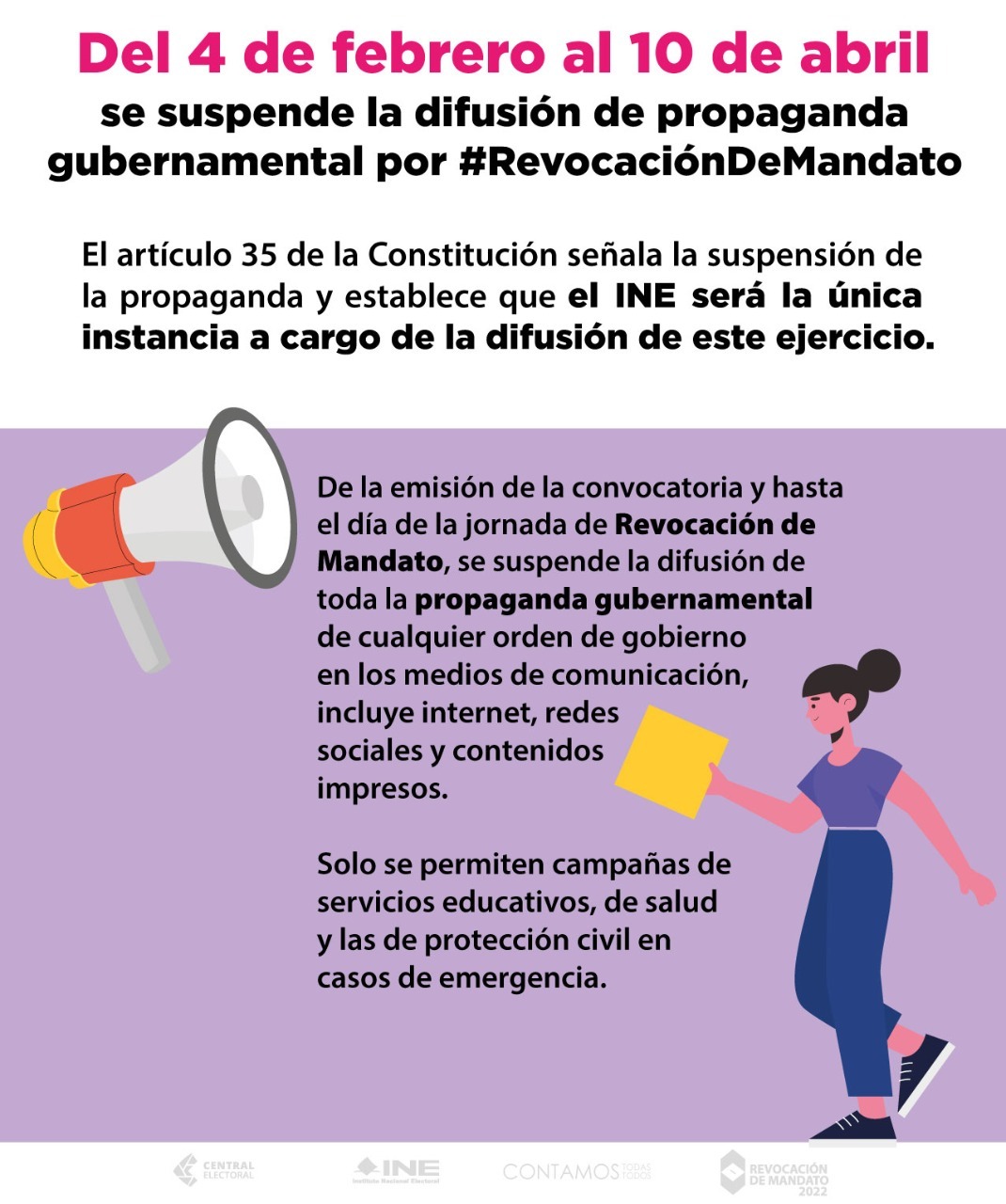 Suspenden propaganda gubernamental por revocación de mandato