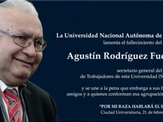 Muere el ingeniero Agustín Rodríguez Fuentes, secretario general del STUNAM