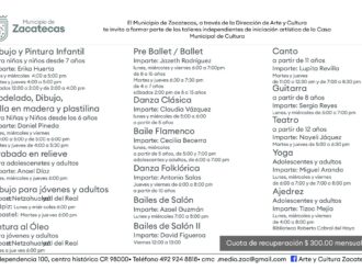 Regresan talleres presenciales de arte y cultura en la capital