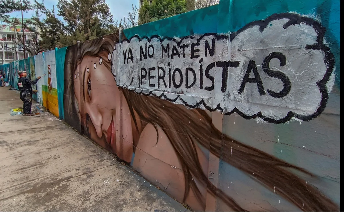 Pintan mural en México pidiendo justicia por los seis periodistas asesinados