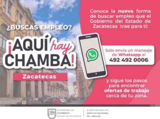 «Aquí Hay Chamba» plataforma sobre oferta laboral en Zacatecas