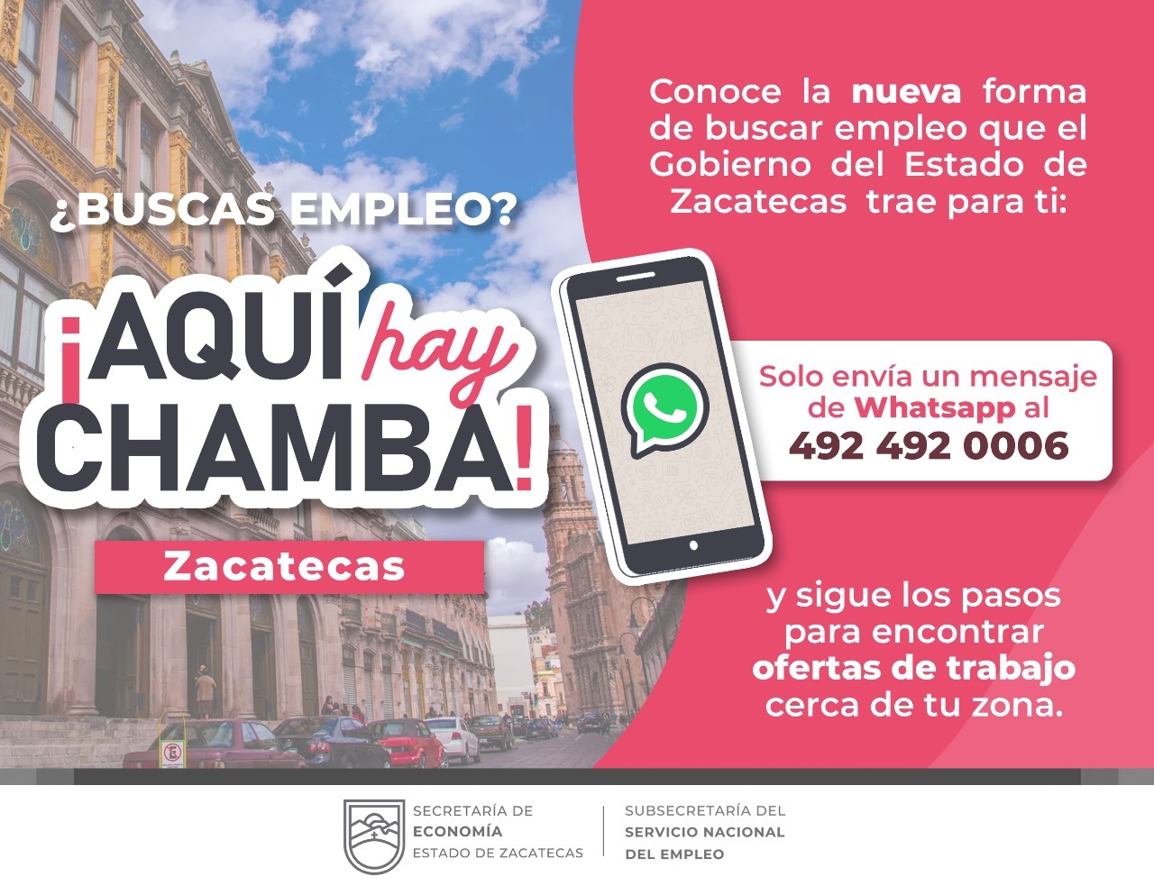 «Aquí Hay Chamba» plataforma sobre oferta laboral en Zacatecas