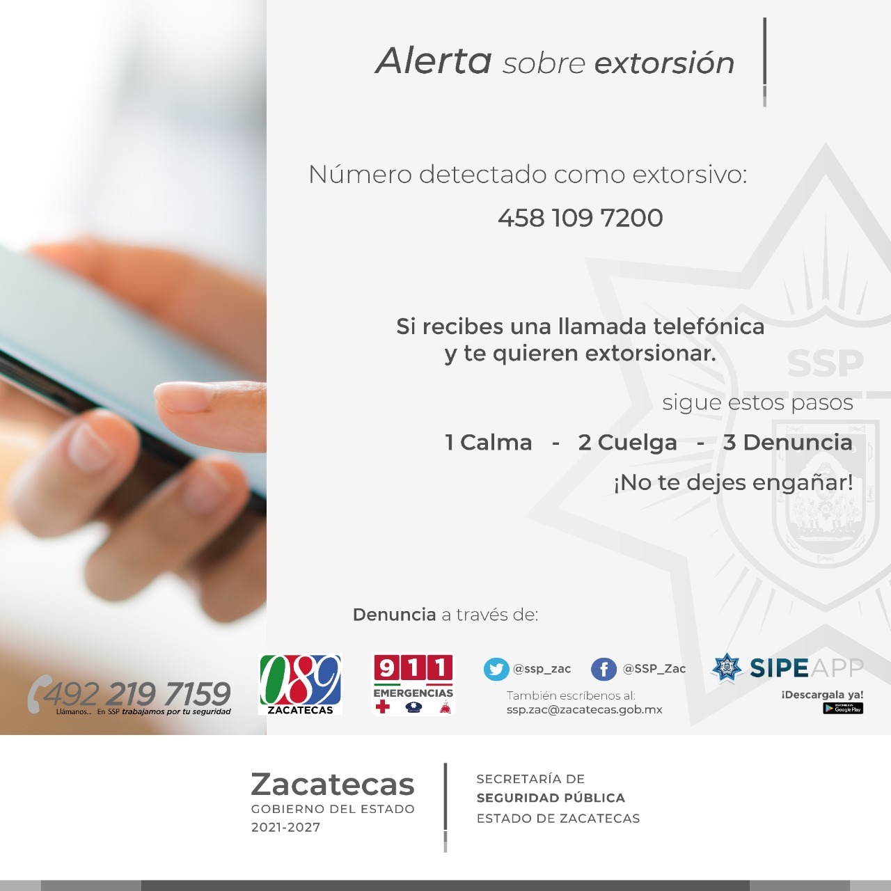Desactivan secuestro virtual en Ojocaliente