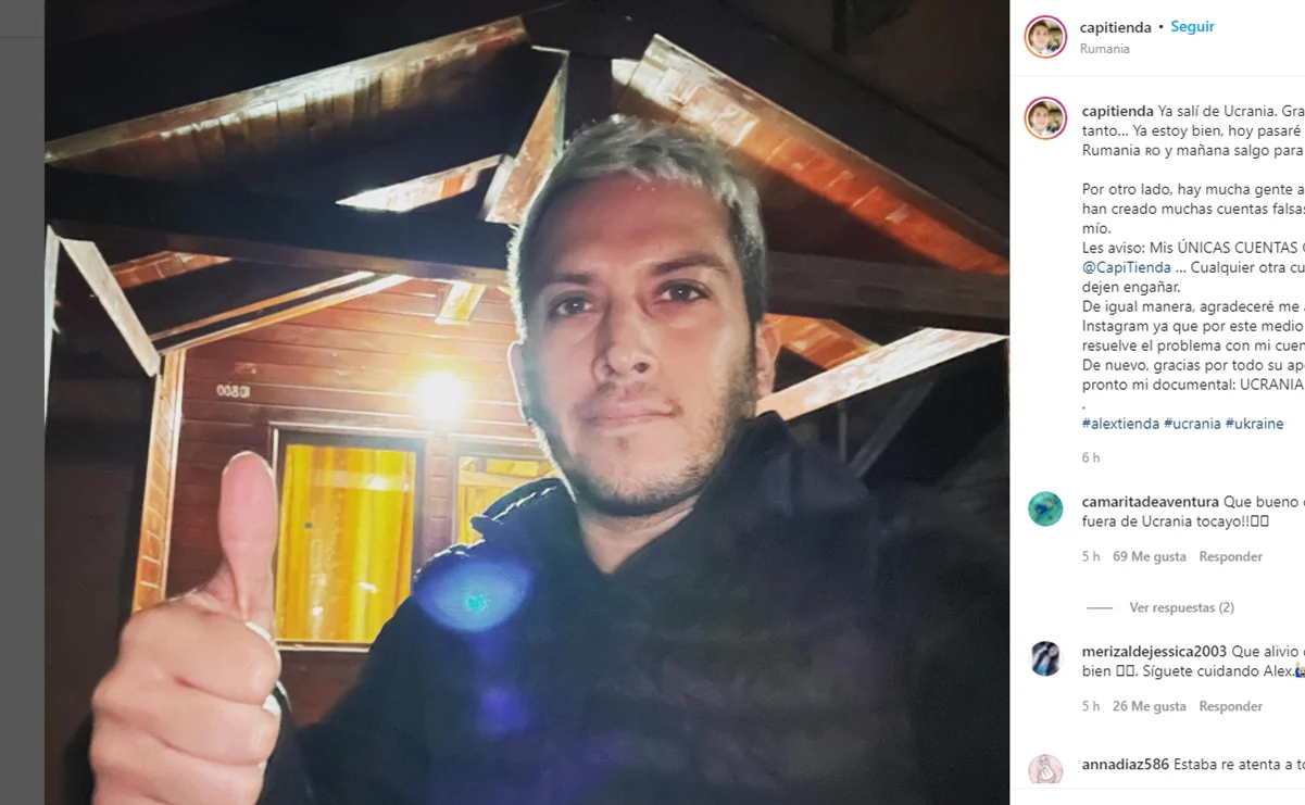 El youtuber mexicano Alex Tienda ya logró salir de Ucrania y ahora está en Rumania