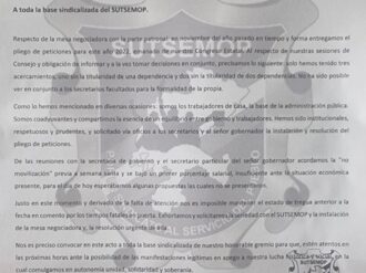 Rompe SUTSEMOP tregua con gobierno