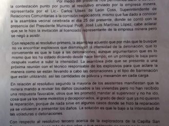 Persisten daños a la salud y al patrimonio por detonaciones en la mina Aranzazu