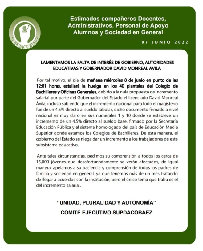 Nula, respuesta al Cobaez de aumento salarial