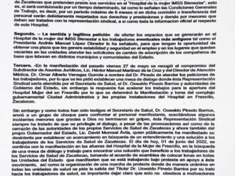 Desconoce sindicato de Salud plantilla de médicos para hospital