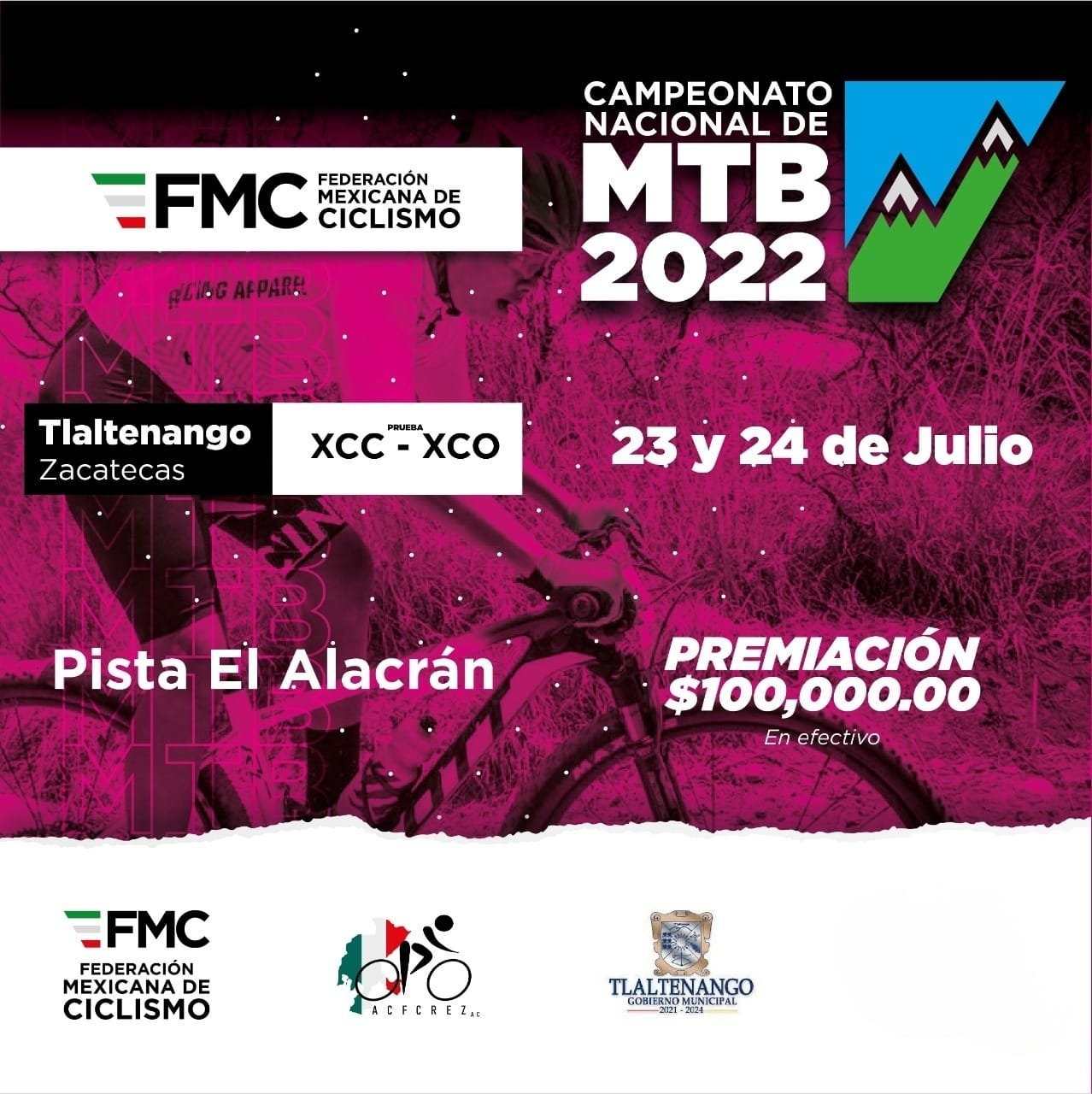 Tlaltenango, sede del Campeonato Nacional MTB 2022