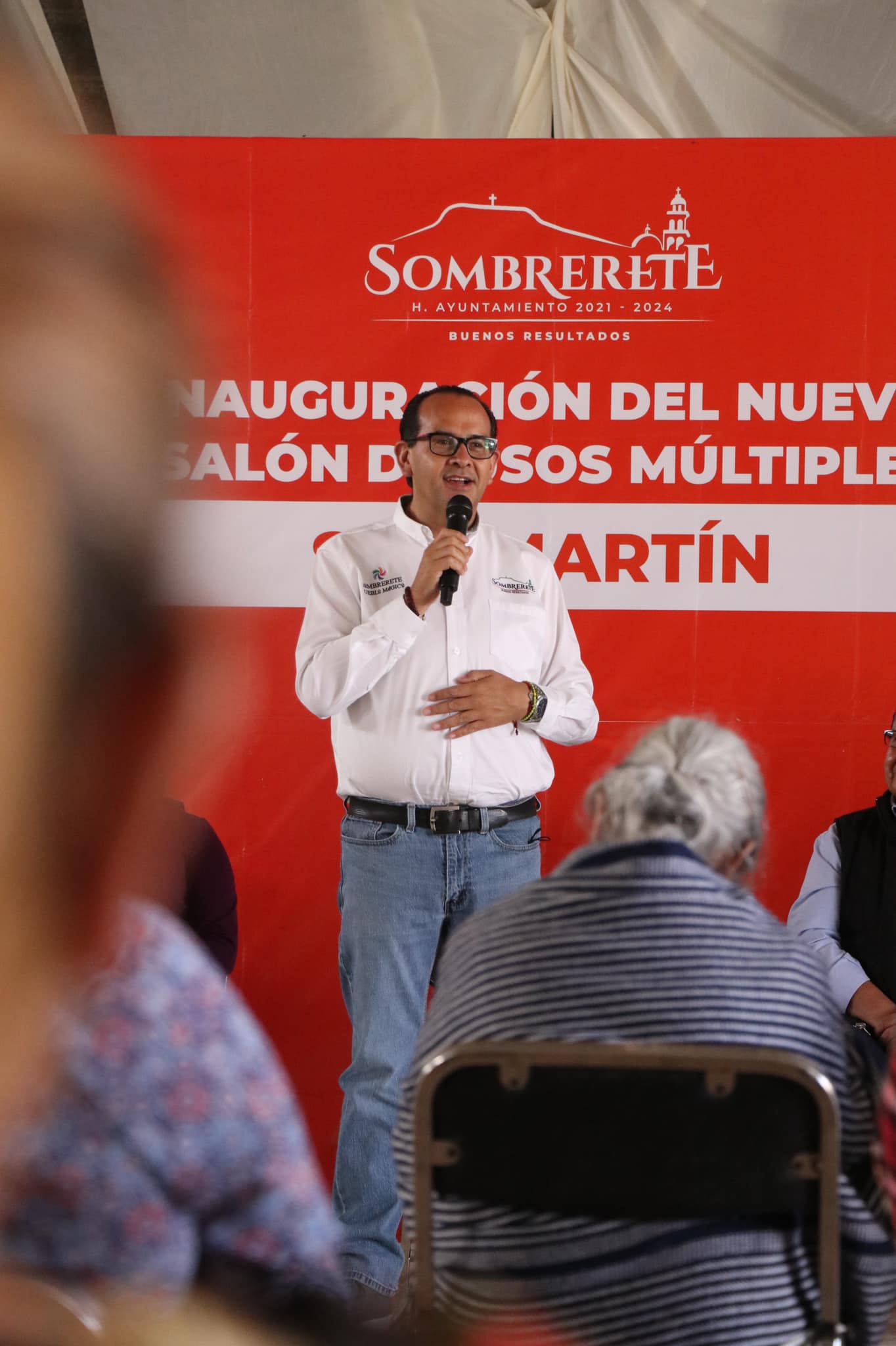 Entregan salón de usos múltiples en San Martín, Sombrerete