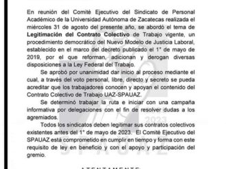 Busca el SPAUAZ legitimación del CCT