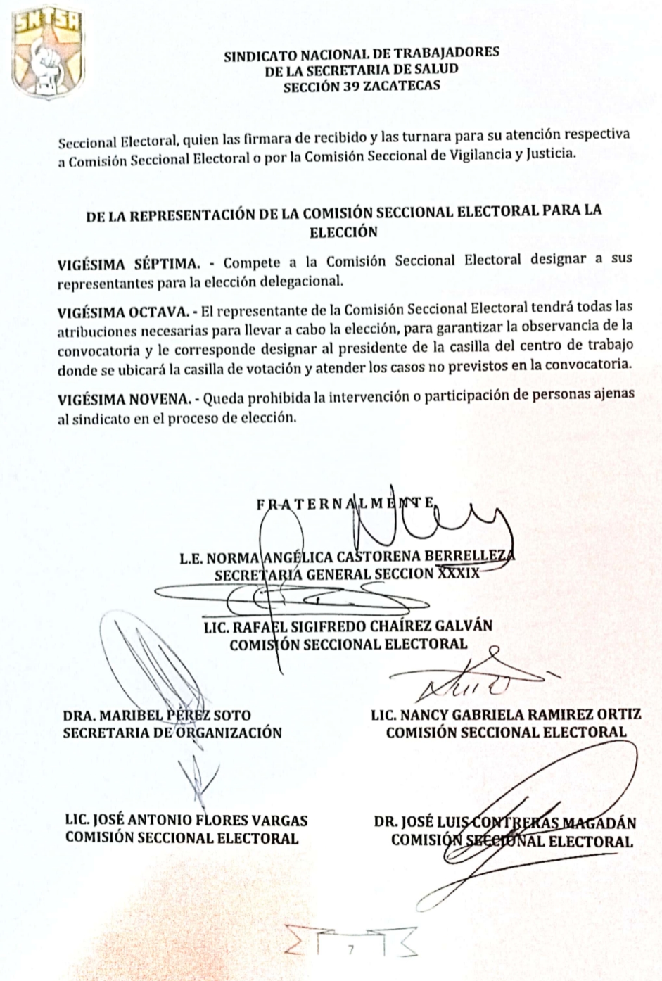 Abre la Sntsa  convocatoria para elegir delegados sindicales 
