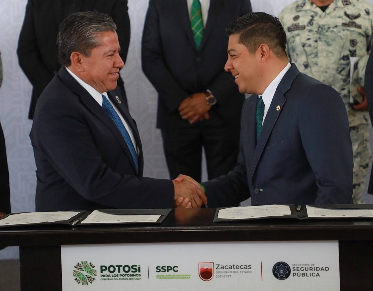 Firman convenio de seguridad SLP y Zacatecas