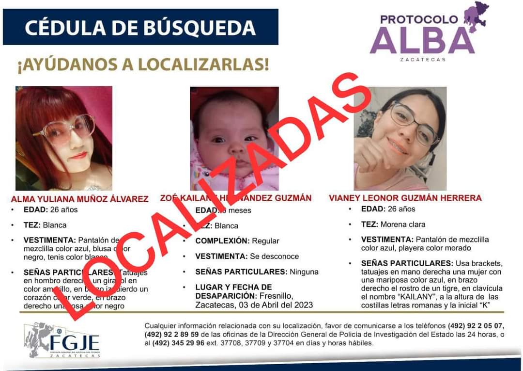 Encuentran a familiares desaparecidas de militar