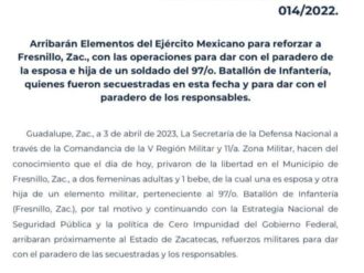 Privan de libertad a familia de elemento del Ejército Mexicano