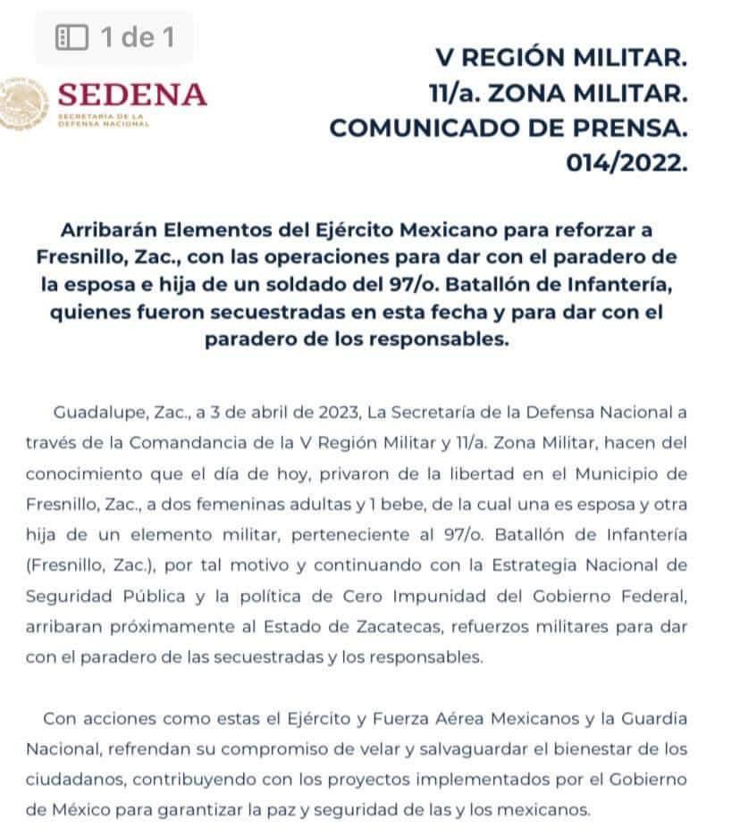 Privan de libertad a familia de elemento del Ejército Mexicano