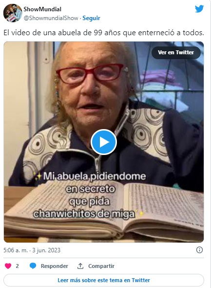 El conmovedor pedido de un abuelita de 99 años
