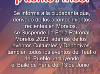 Suspenden feria de Morelos por inseguridad