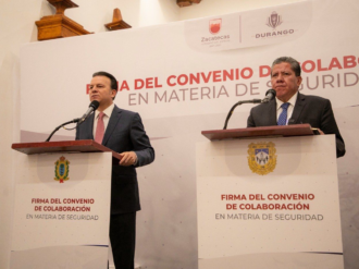 Firman convenio de seguridad Durango y Zacatecas 