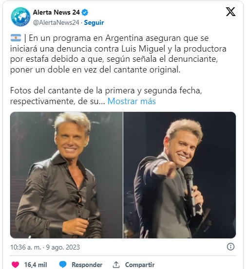Enfrentaría Luis Miguel demanda por fraude