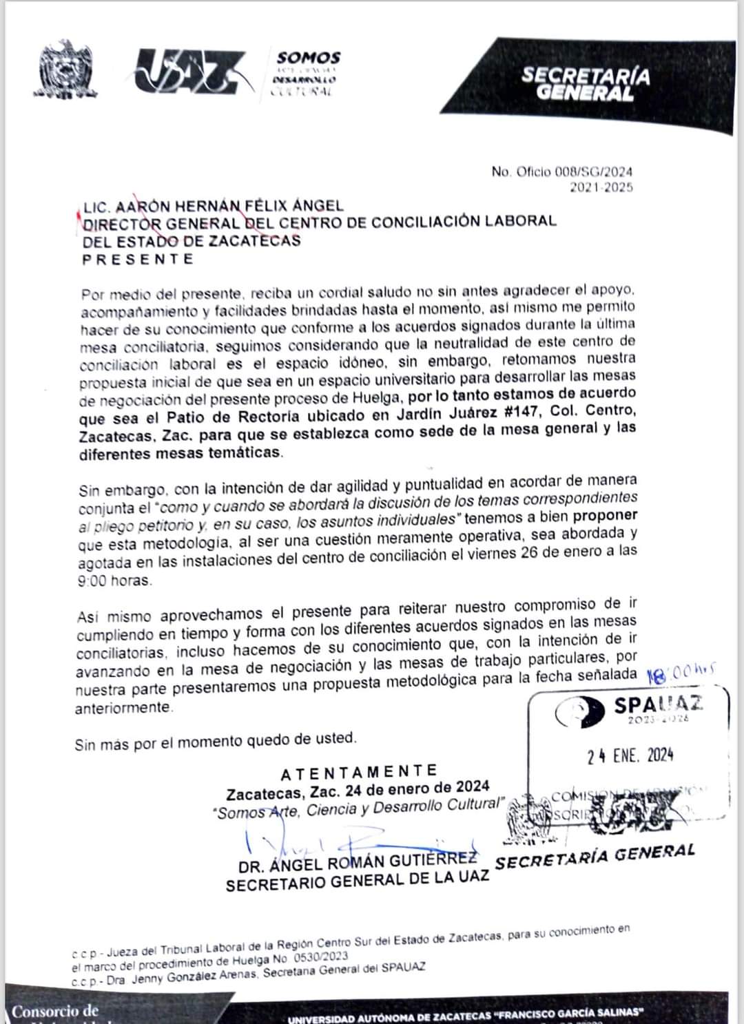 Realizarán las mesas de diálogo en el patio de Rectoría