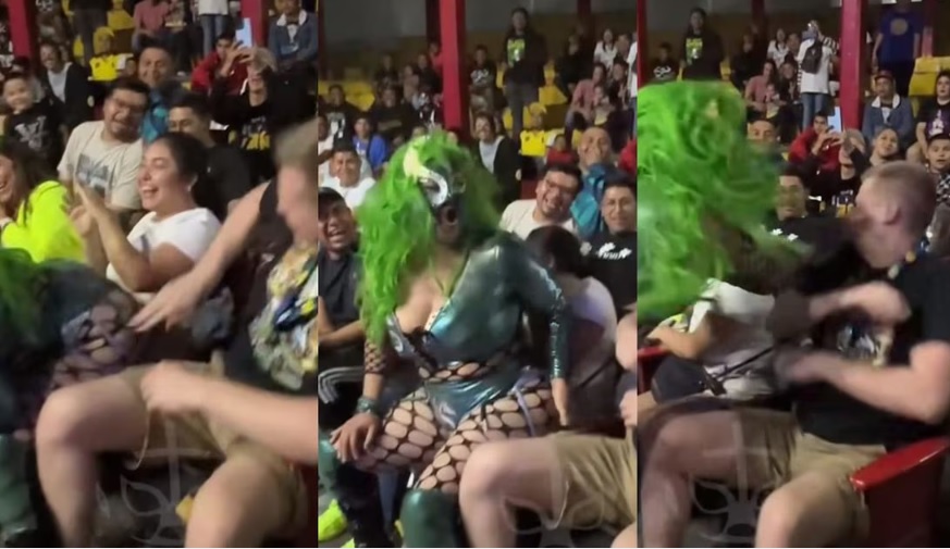 Golpea luchadora a aficionado que la “manosea” en una función