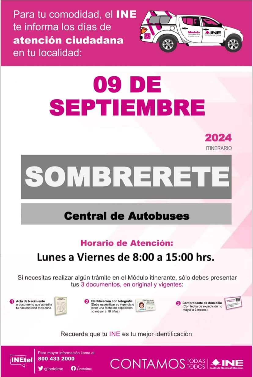 Acerca INE servicios a los sombreretenses
