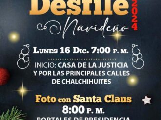 Anuncian desfile navideño en Chalchihuites