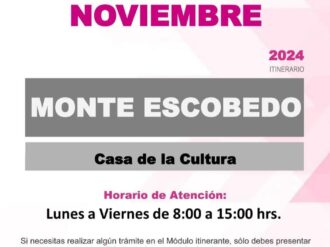 Hoy estará el módulo del INE en Monte Escobedo